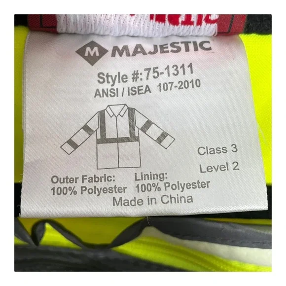 Majestic High Visibility Safety Jacket Class 3 Yellow Workwear Mens M - Picture 13 of 15